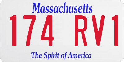 MA license plate 174RV1