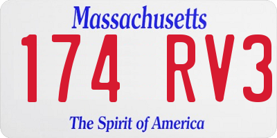 MA license plate 174RV3