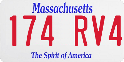 MA license plate 174RV4