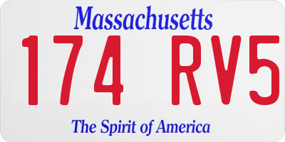 MA license plate 174RV5
