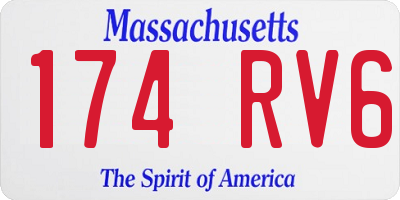 MA license plate 174RV6