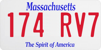 MA license plate 174RV7