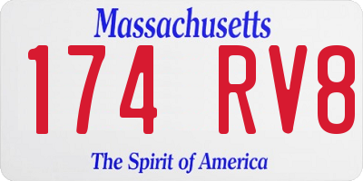 MA license plate 174RV8