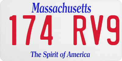 MA license plate 174RV9