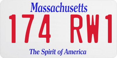 MA license plate 174RW1