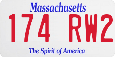 MA license plate 174RW2