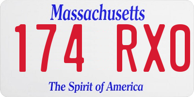 MA license plate 174RX0