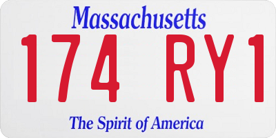 MA license plate 174RY1