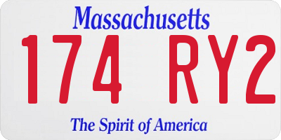 MA license plate 174RY2