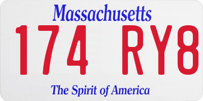 MA license plate 174RY8