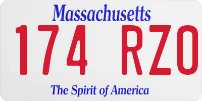 MA license plate 174RZ0