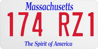 MA license plate 174RZ1