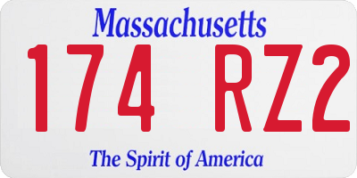 MA license plate 174RZ2