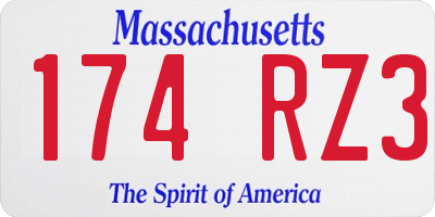 MA license plate 174RZ3