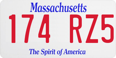MA license plate 174RZ5