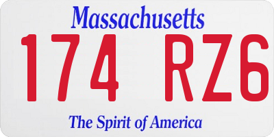 MA license plate 174RZ6