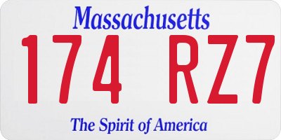 MA license plate 174RZ7