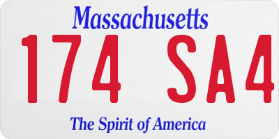 MA license plate 174SA4