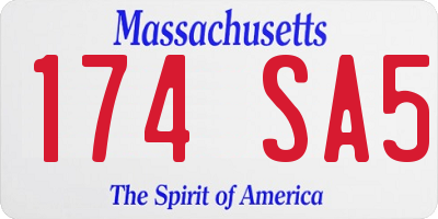 MA license plate 174SA5