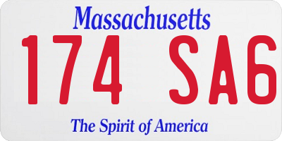 MA license plate 174SA6