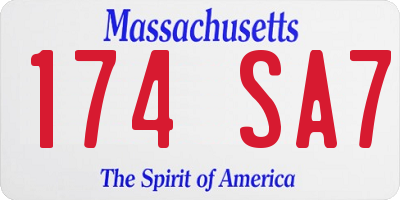 MA license plate 174SA7