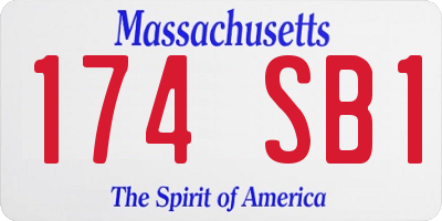 MA license plate 174SB1
