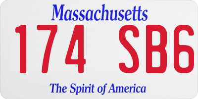 MA license plate 174SB6