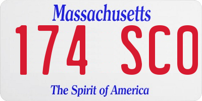 MA license plate 174SC0