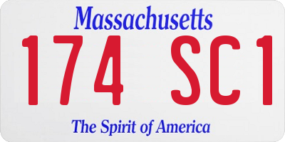 MA license plate 174SC1