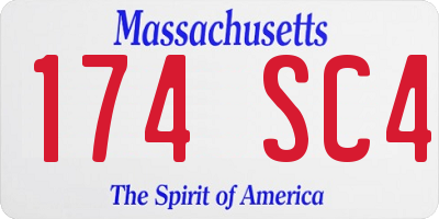 MA license plate 174SC4