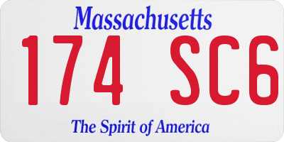 MA license plate 174SC6