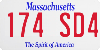 MA license plate 174SD4