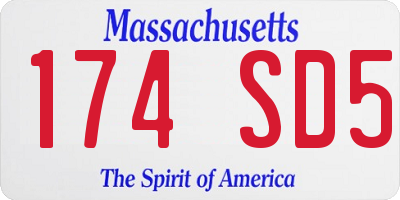 MA license plate 174SD5