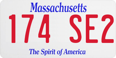 MA license plate 174SE2