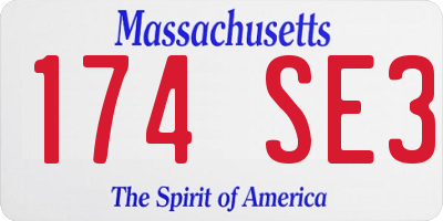 MA license plate 174SE3
