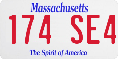 MA license plate 174SE4