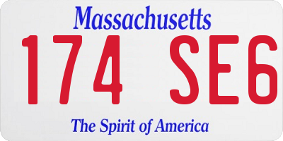MA license plate 174SE6