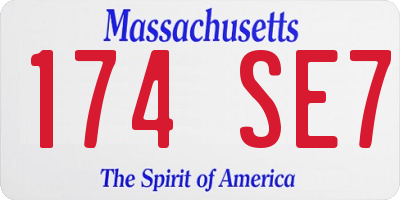 MA license plate 174SE7