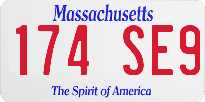 MA license plate 174SE9