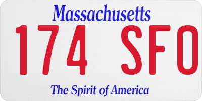 MA license plate 174SF0