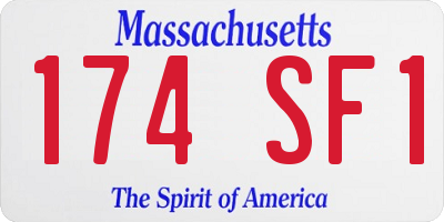 MA license plate 174SF1