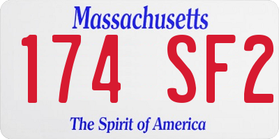 MA license plate 174SF2