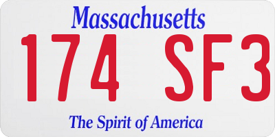 MA license plate 174SF3