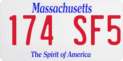 MA license plate 174SF5