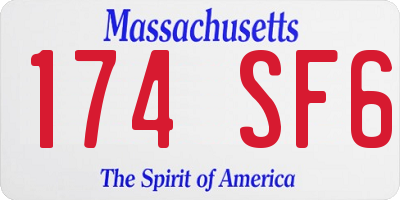 MA license plate 174SF6