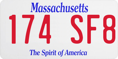 MA license plate 174SF8