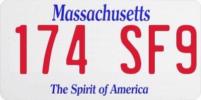 MA license plate 174SF9