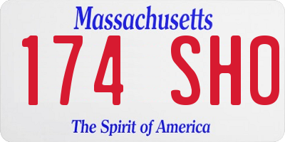 MA license plate 174SH0