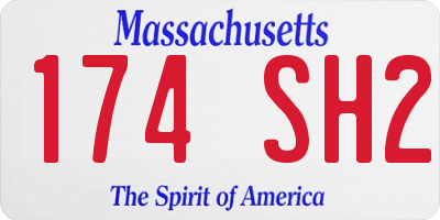 MA license plate 174SH2
