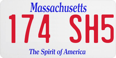 MA license plate 174SH5